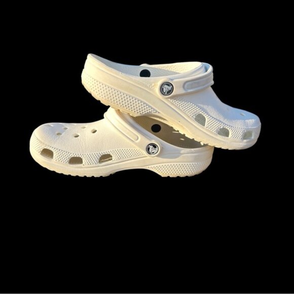 Crocs Womems Sz 8 Men’s Sz 6 White Comfortable Clog Slides - Picture 9 of 10